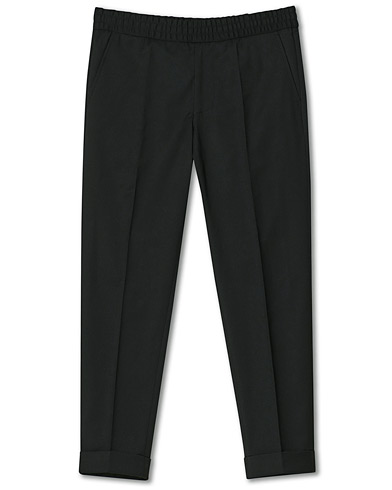  |  Terry Gabardine Cropped Turn Up Trousers Black