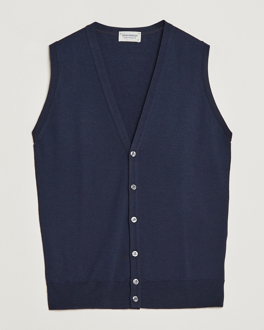 Herre | Slipovers | John Smedley | Huntswood Slim Fit Waistcoat Midnight