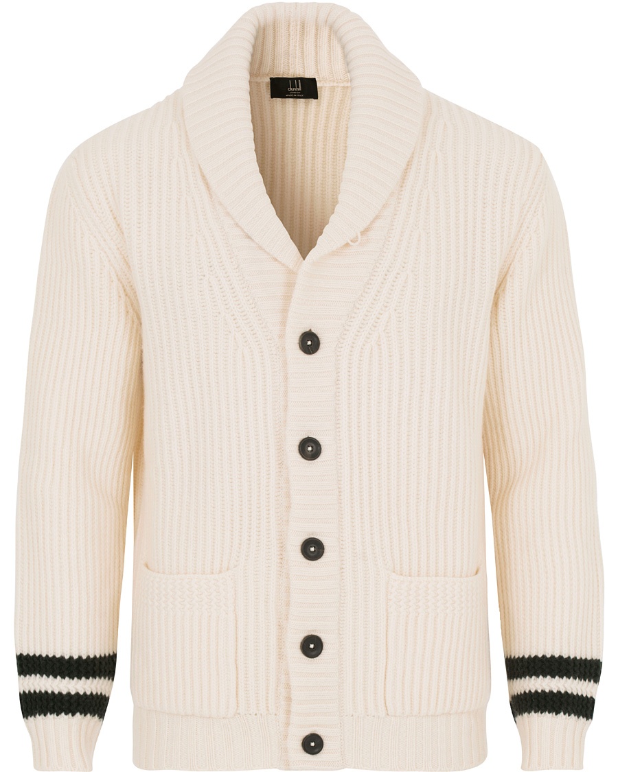  Driving Shawl Collar Cardigan Ecru