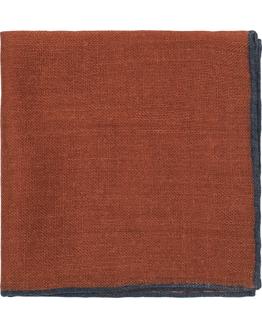  Wool Plain Pocket Square Rost