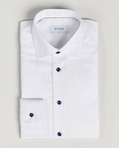 Herre |  | Eton | Slim Fit Signature Twill Shirt White