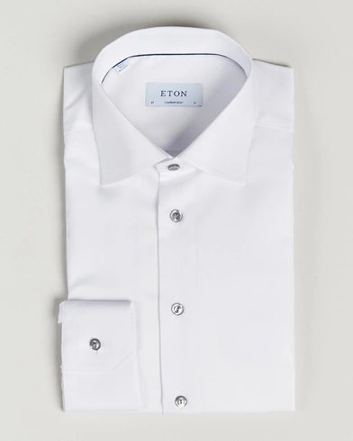 Herre | Festive | Eton | Contemporary Fit Signature Twill Shirt White