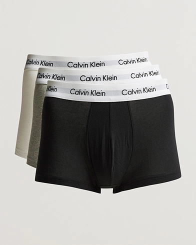 Herre | Undertøy | Calvin Klein | Cotton Stretch Low Rise Trunk 3-Pack Black/White/Grey