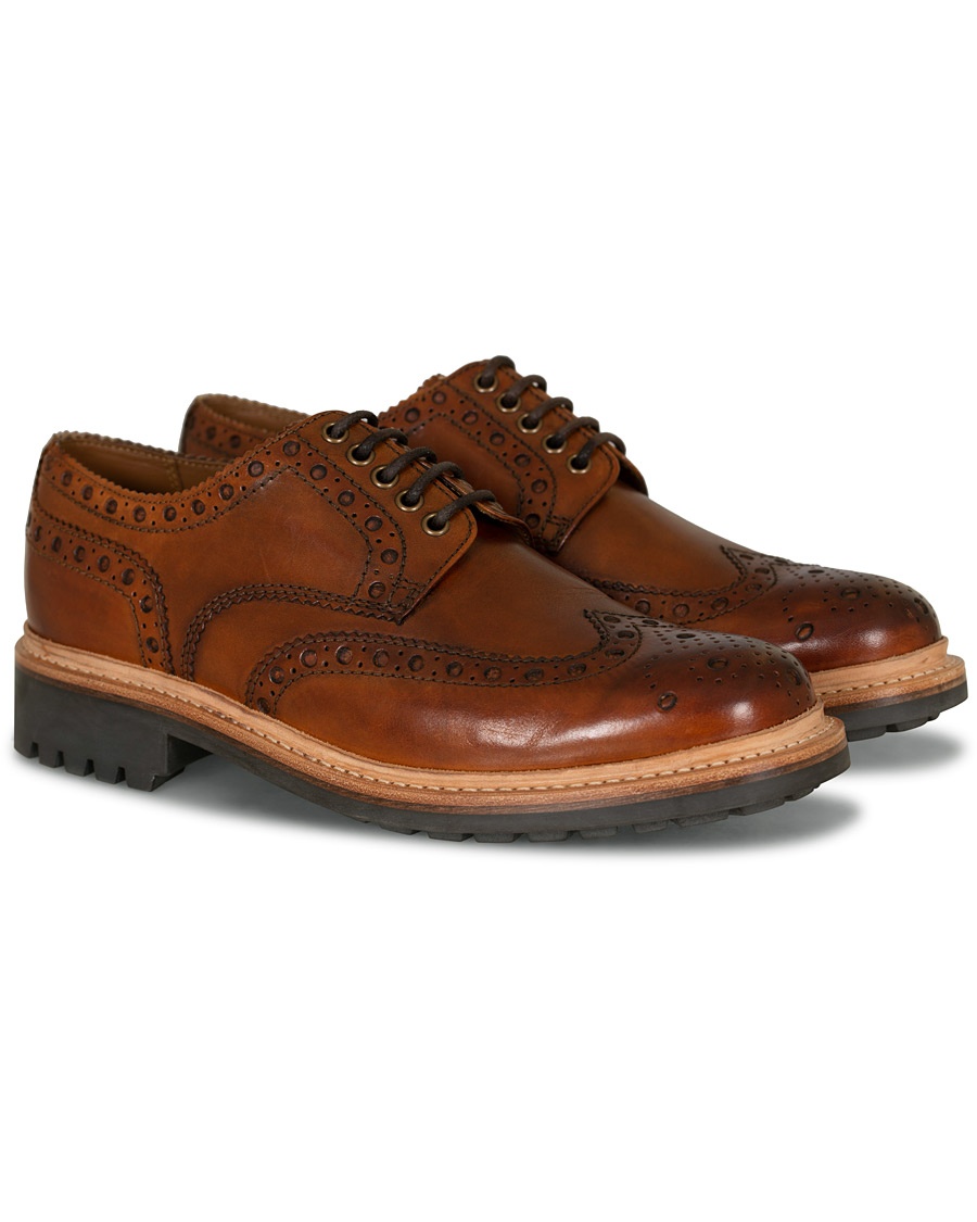  Archie Brogue Derby Commando Sole Tan Calf