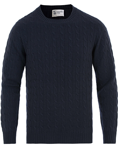  Cashmere Cable Crew Neck Navy