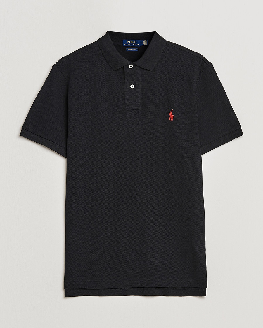 Polo Ralph Lauren Custom Slim Fit Polo Black – Svart