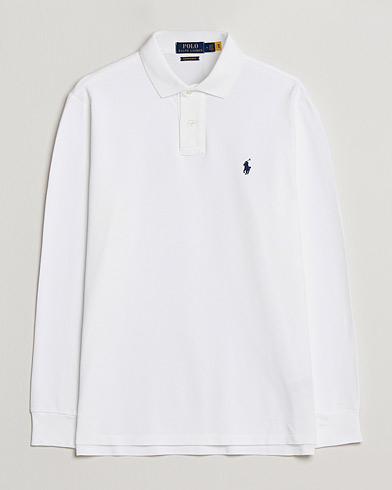 Herre | Langermet piké | Polo Ralph Lauren | Custom Slim Fit Long Sleeve Polo White