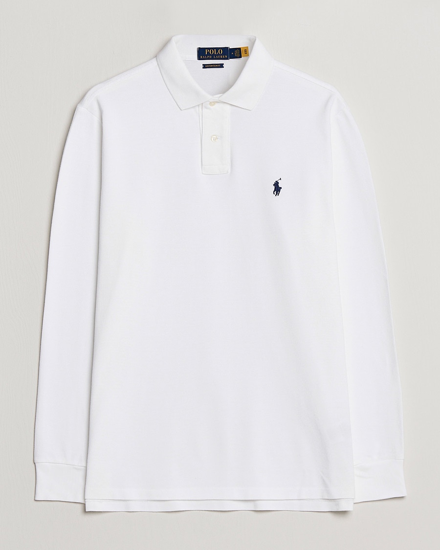 Polo Ralph Lauren Custom Slim Fit Long Sleeve Polo White – Hvit