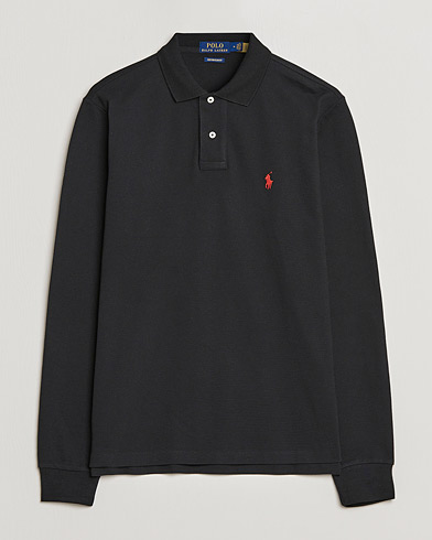 Herre |  | Polo Ralph Lauren | Custom Slim Fit Long Sleeve Polo Polo Black