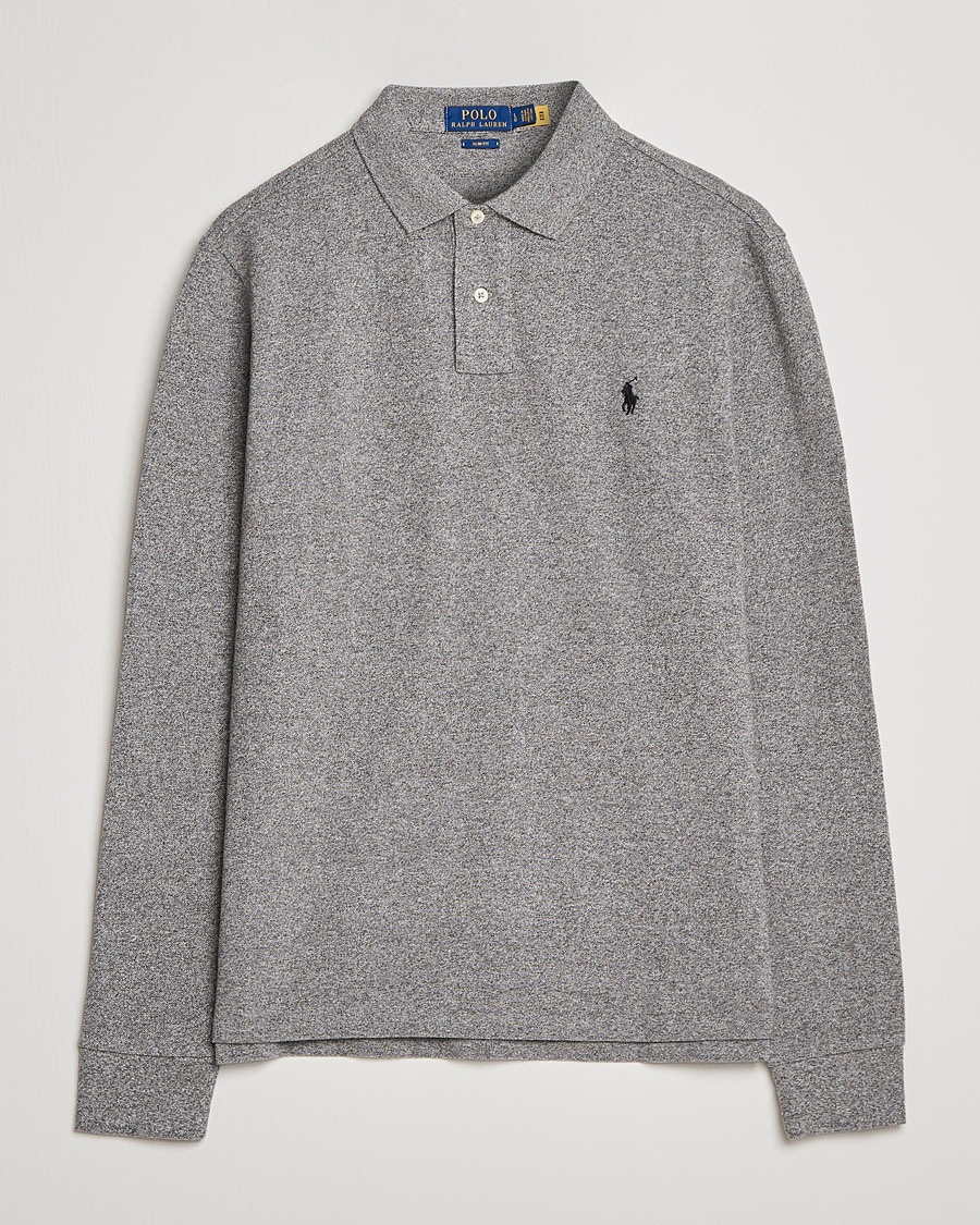 Polo Ralph Lauren Slim Fit Long Sleeve Polo Canterbury Heather – Grå
