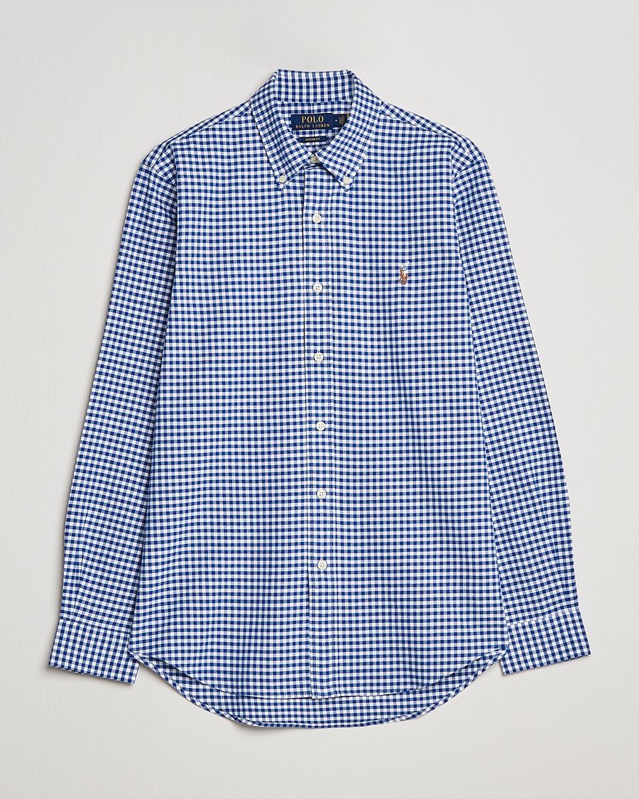 Polo Ralph Lauren Custom Fit Oxford Gingham Shirt Blue/White – Blå