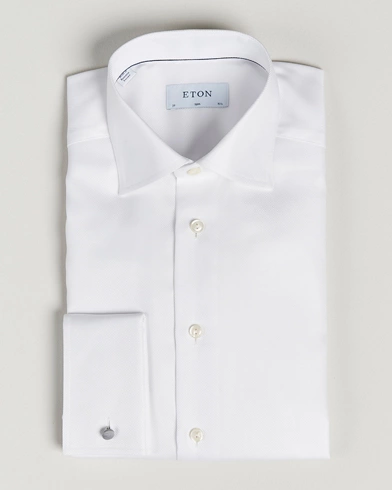 Herre | Feir nyttår med stil | Eton | Slim Fit Twill Double Cuff Shirt White