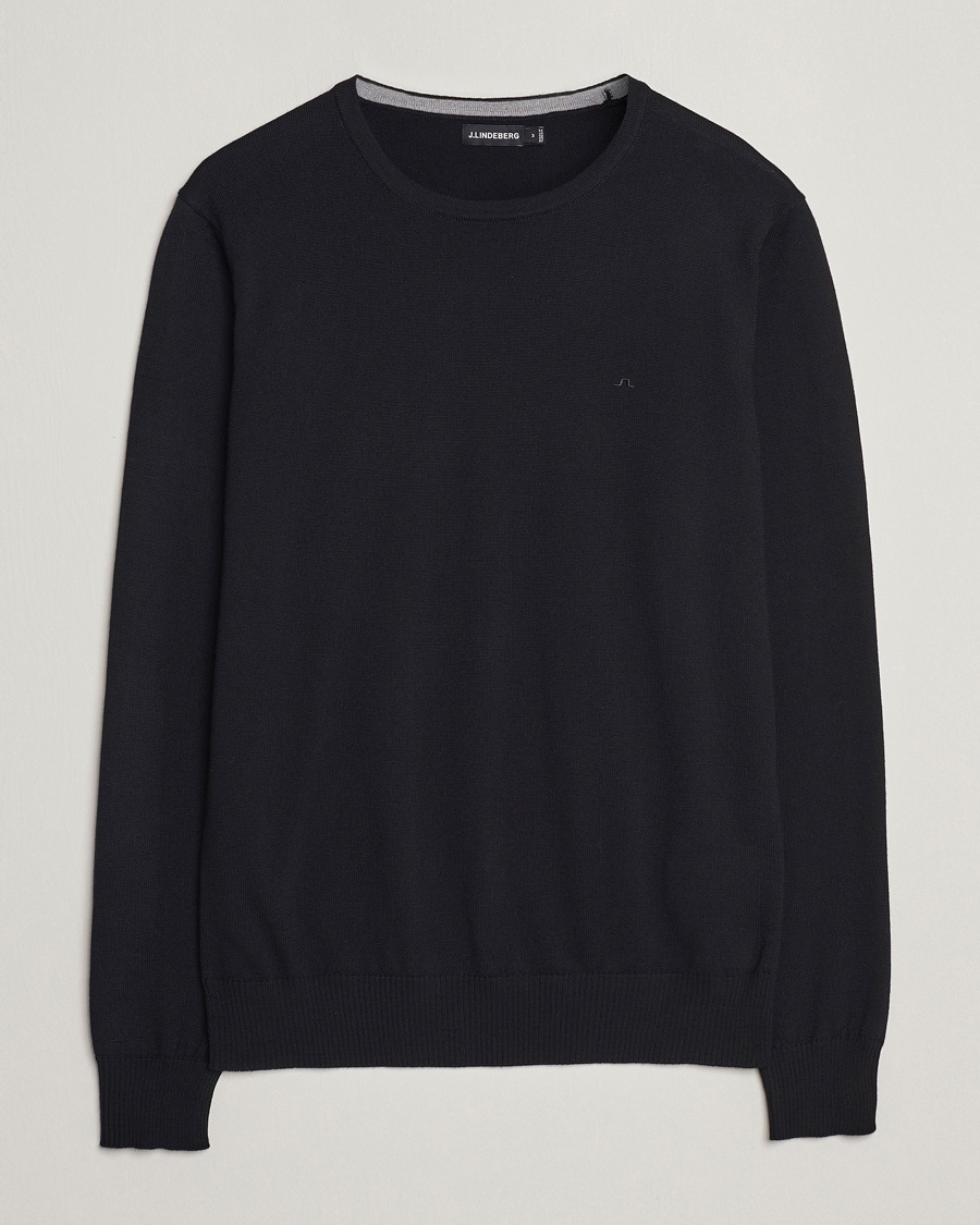 Herre | Pullovers rund hals | J.Lindeberg | Lyle True Merino Crew Neck Pullover Black