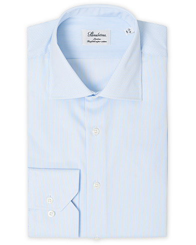 Stenströms Slimline Thin Stripe Shirt White/Blue