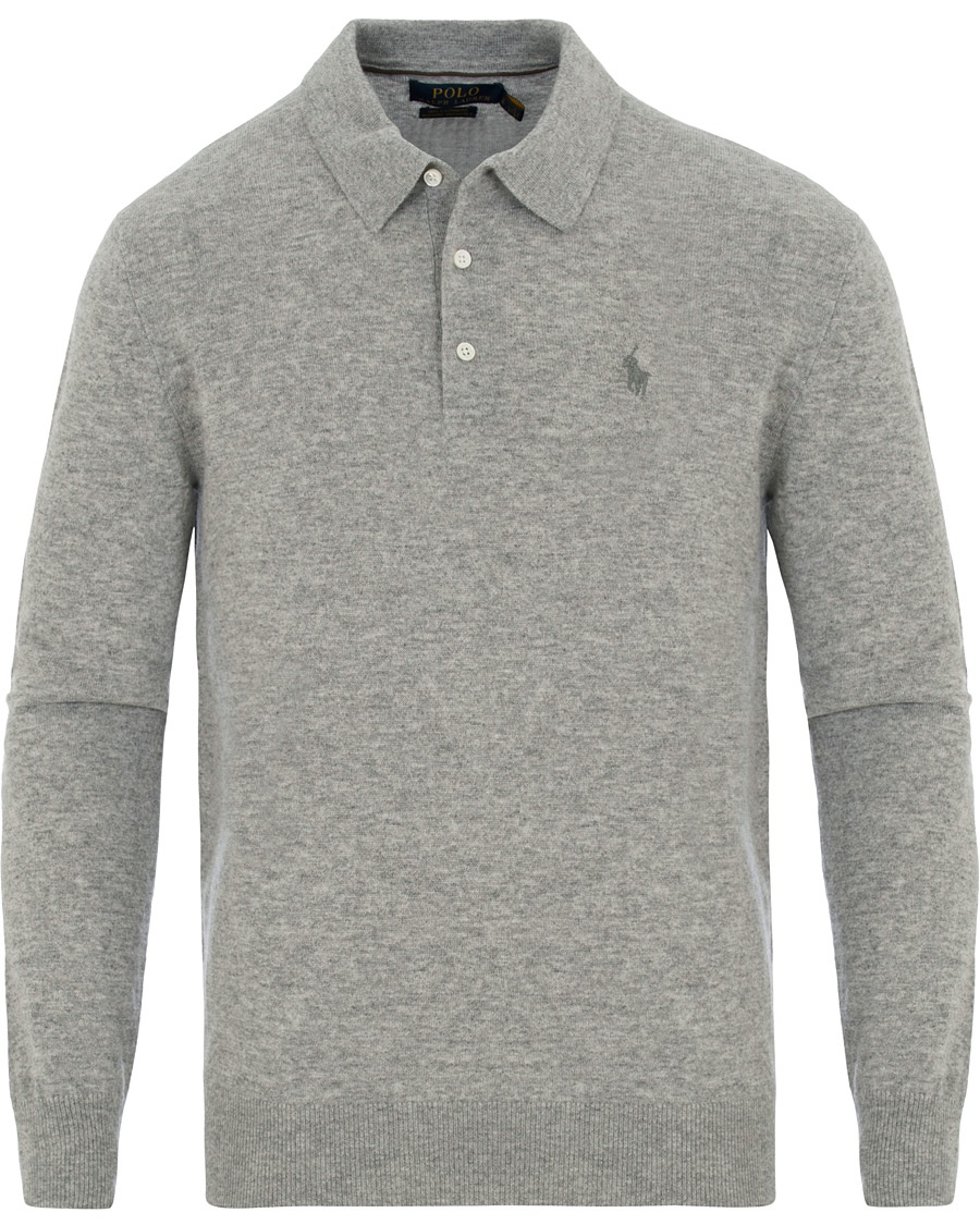  Cashmere Button Pullover Grey Heather