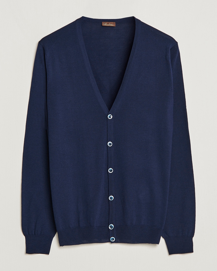 Herre | Personal Classics | Stenströms | Merino Zegna Knitted Cardigan Navy