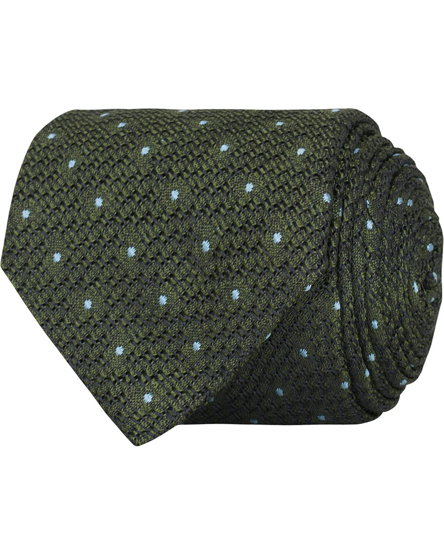 Silk Dot 8 cm Tie Green