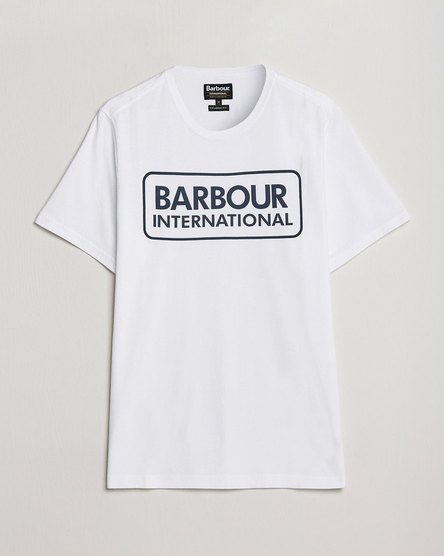 Herre | | Barbour International | Large Logo Crew Neck Tee White