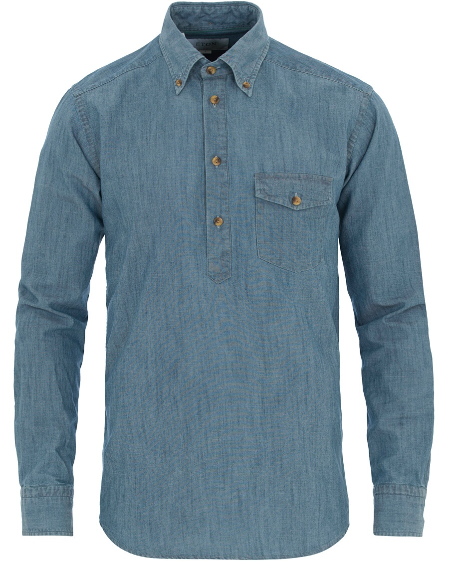  Slim Fit Popover Indigo Shirt Light Washed