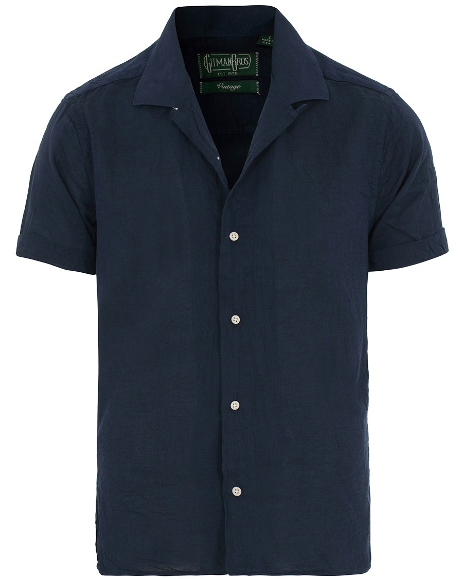  Short Sleeve Camp Shirt Indigo Japanese Voile