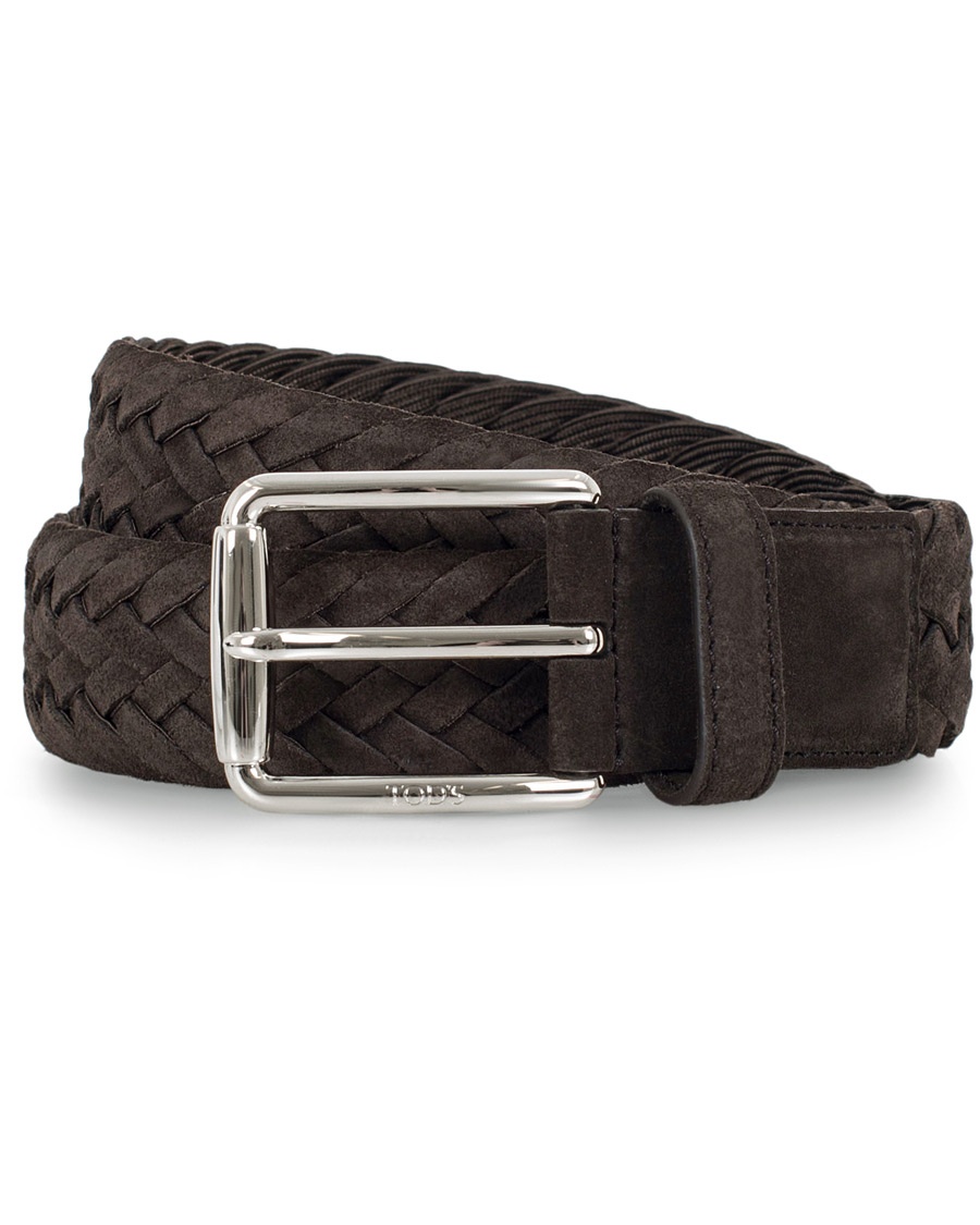  Intreccio Woven Belt 3,5 cm Dark Brown Suede