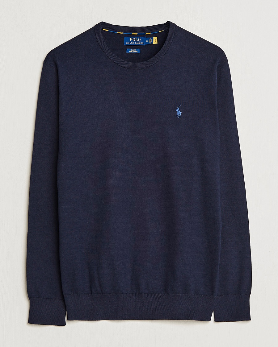  Pima Cotton Crew Neck Pullover Hunter Navy