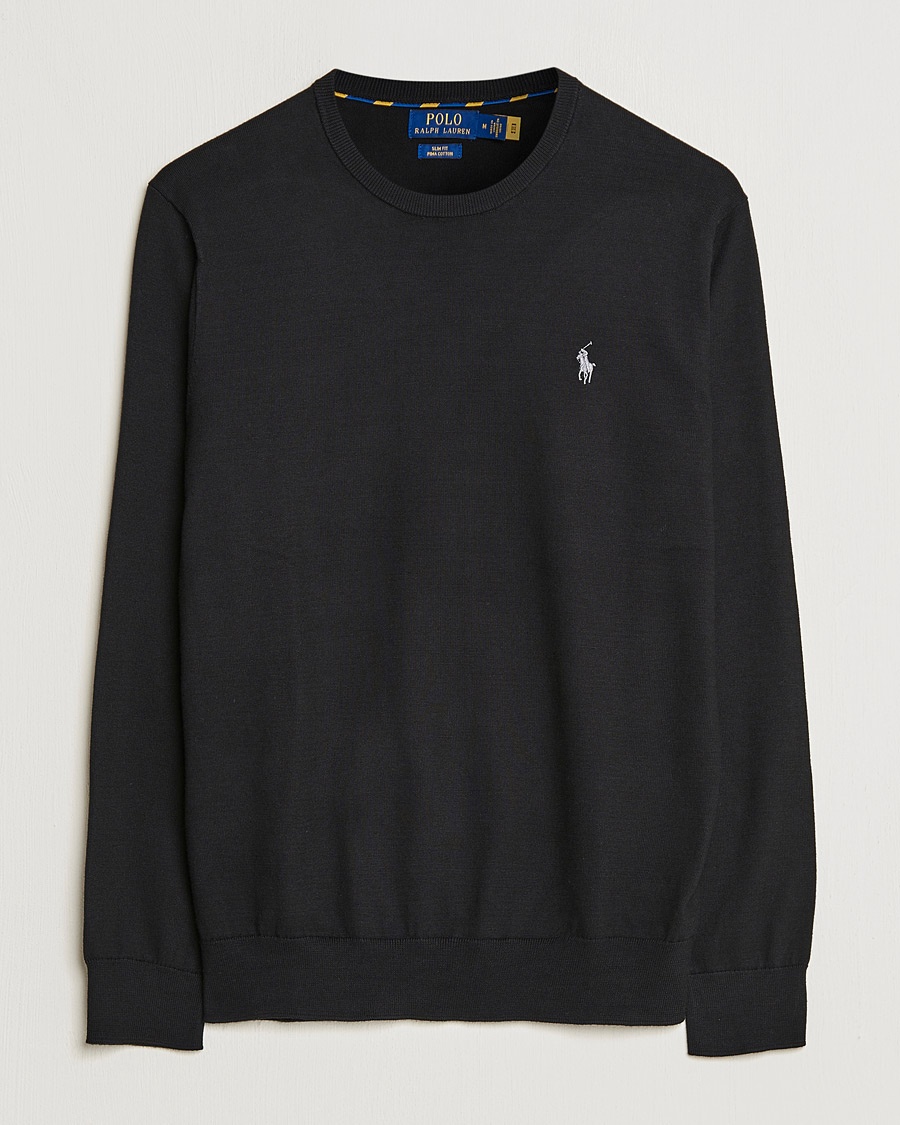 Polo Ralph Lauren Pima Cotton Crew Neck Pullover Polo Black – Svart