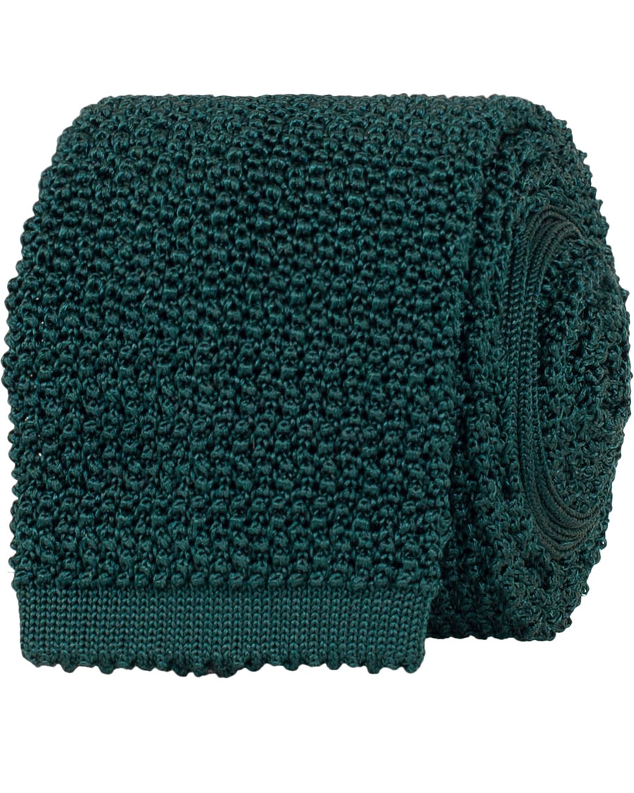 Herre | | Drake's | Knitted Silk 6.5 cm Tie Green
