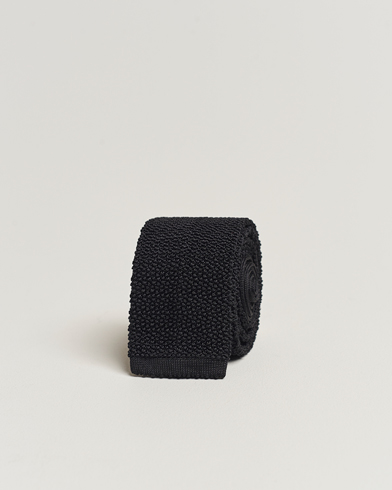 Herre |  | Drake's | Knitted Silk 6.5 cm Tie Black