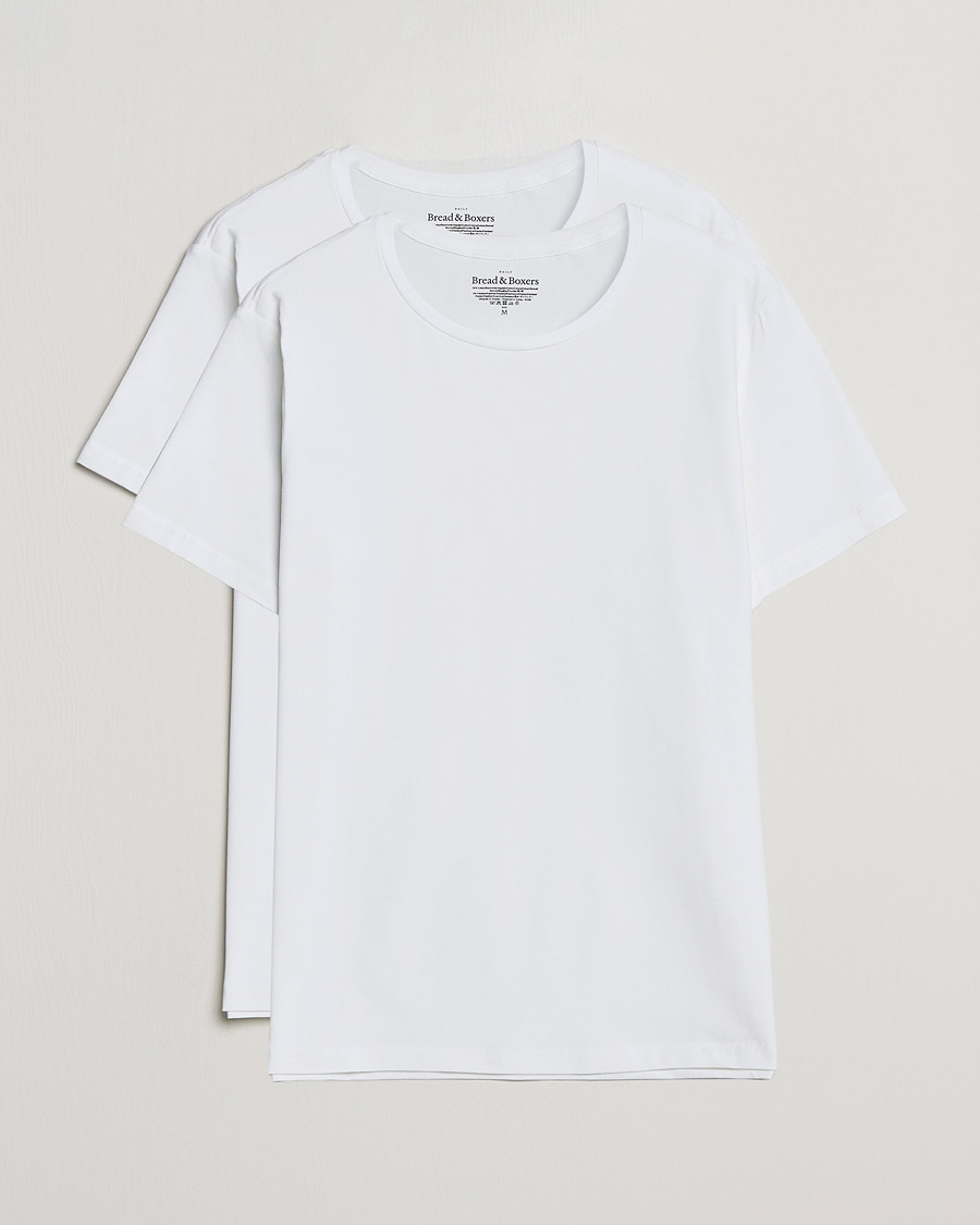 Bread & Boxers 2-Pack Crew Neck Tee White – Hvit