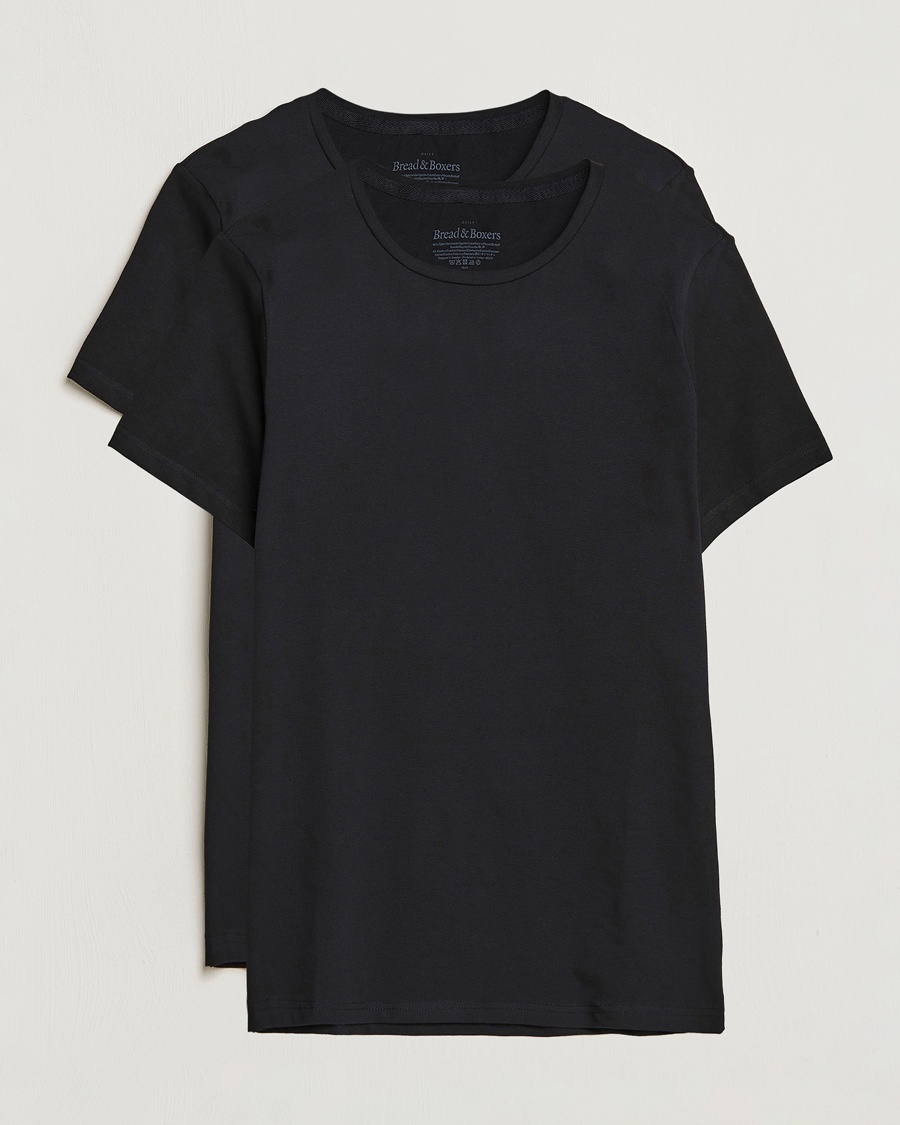 Herre | Flerpakning | Bread & Boxers | 2-Pack Crew Neck Tee Black