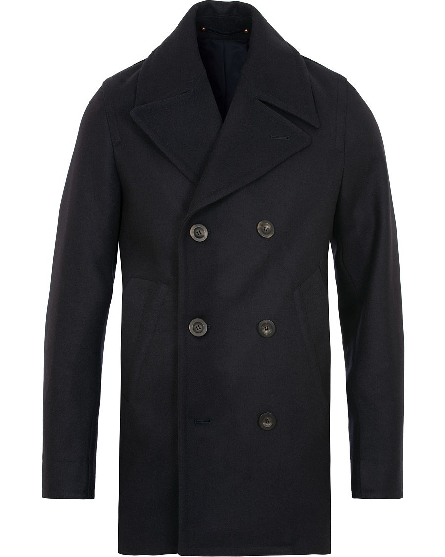 Private White V.C. Wool Melton Peacoat Midnight