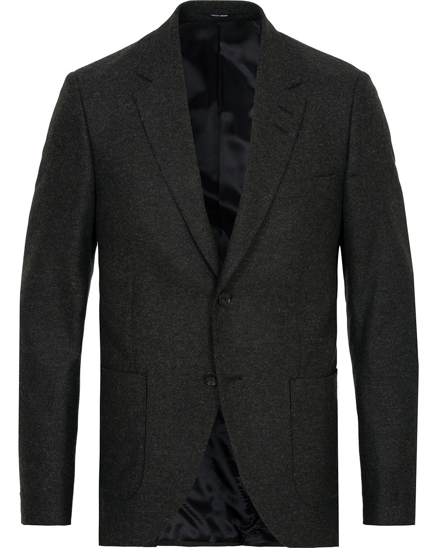  Jamot Flannel Patch Pocket Blazer Dark Grey