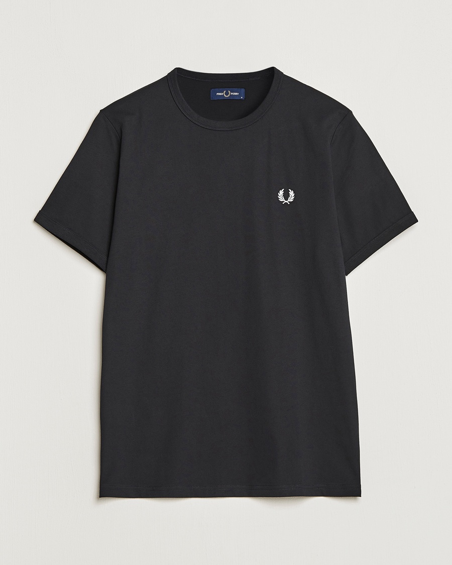 Herre | | Fred Perry | Ringer Crew Neck Tee Black