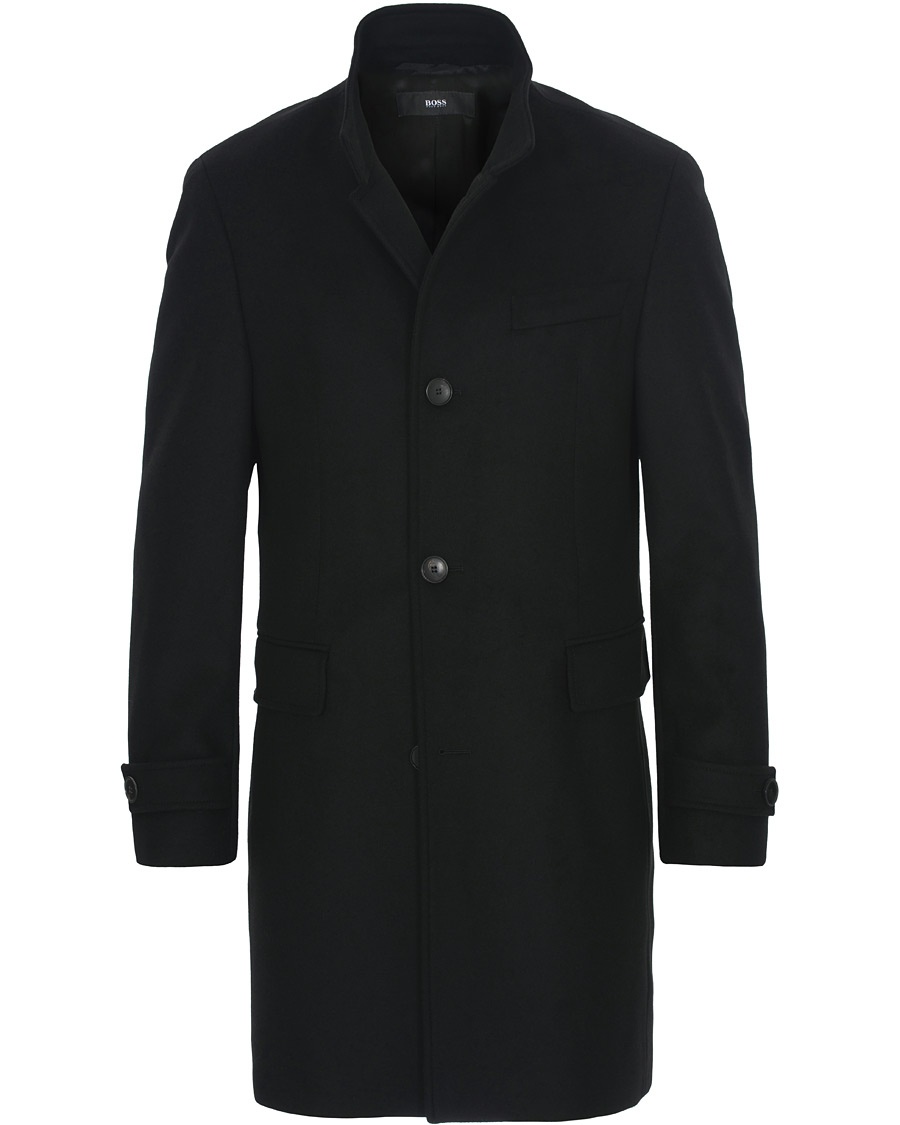 BOSS Sintrax Wool Cashmere Coat Black hos CareOfCarl.no