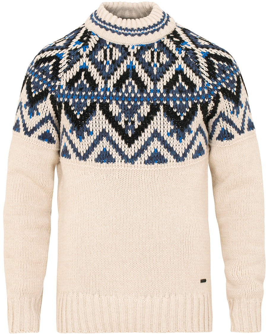 BOSS Casual Akaoki Fancy Fairisle Sweater Beige