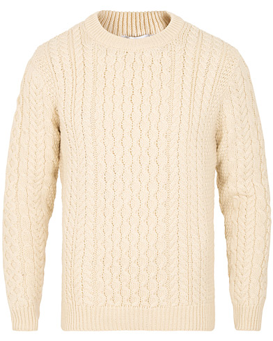 Herre |  | Sunspel | Fisherman Sweater Archive White