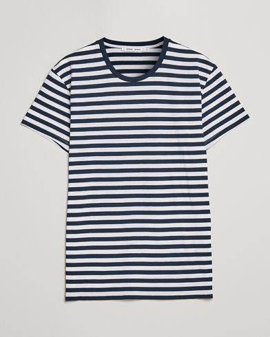 Herre | Kortermede t-shirts | Samsøe & Samsøe | Patrick Crew Neck Tee Sapphire/White Stripe