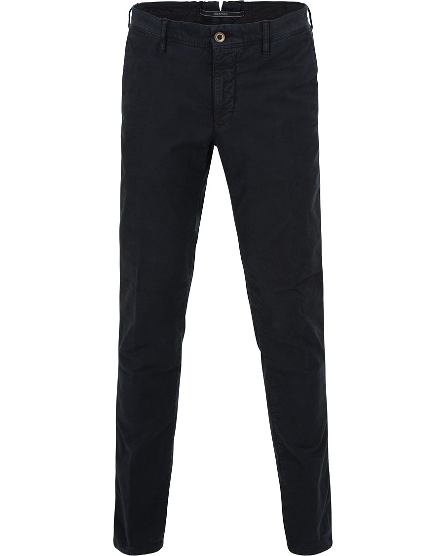  Slim Fit Garment Dyed Washed Slacks Navy