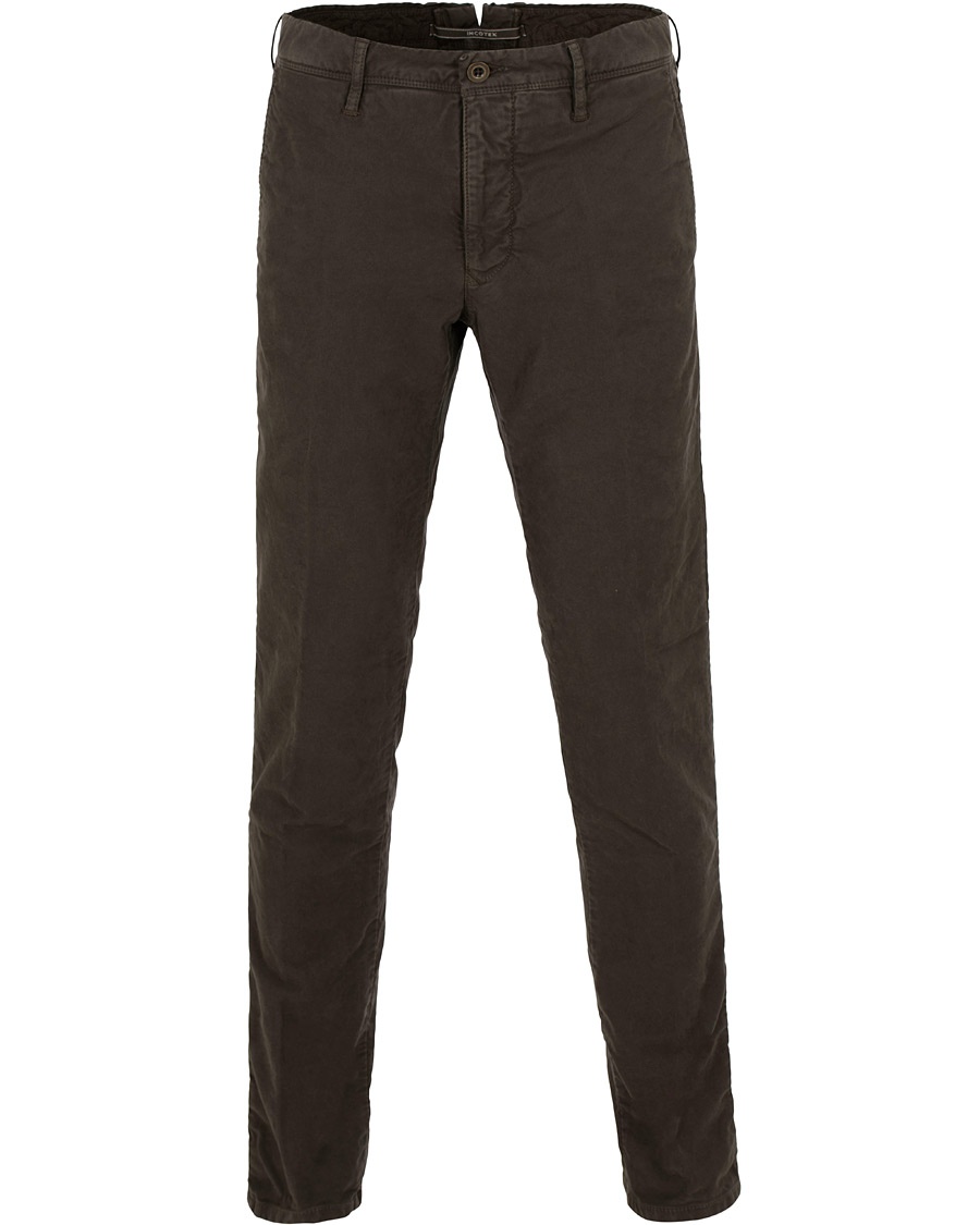  Slim Fit Garment Dyed Washed Slacks Dark Brown
