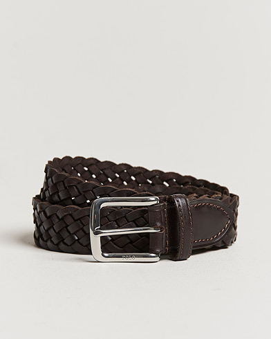 Herre | Flettede belter | Polo Ralph Lauren | Leather Braided Belt Dark Brown