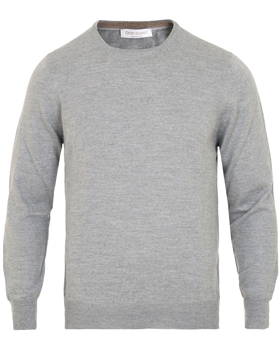  Merino Fashion Fit Crew Neck Pullover Light Grey