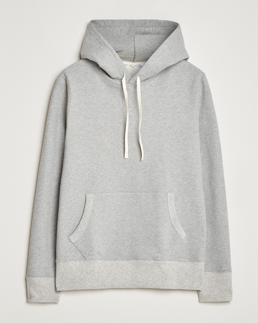  Cotton Loopwheeled Hoodie Grey Melange