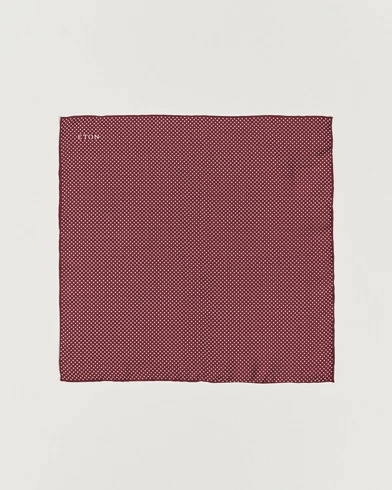 Herre | Eton | Eton | Silk Polka Dot Pocket Square Wine