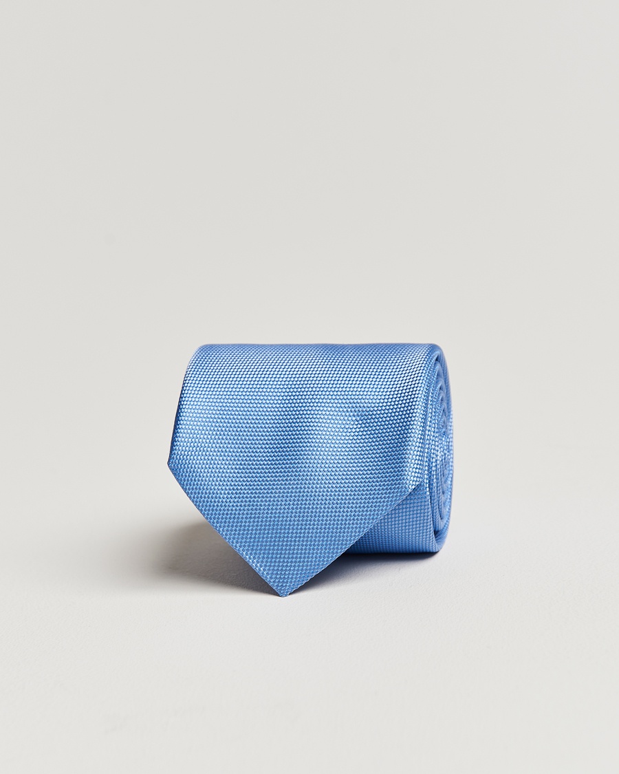 Eton Silk Basket Weave Tie Light Blue – Blå