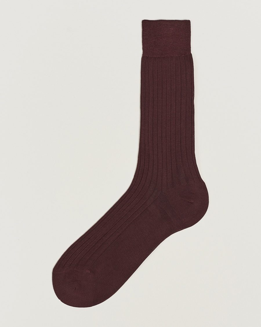 Herre | Avdelinger | Bresciani | Cotton Ribbed Short Socks Burgundy