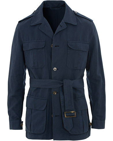  Cotton Linen Field Jacket Navy