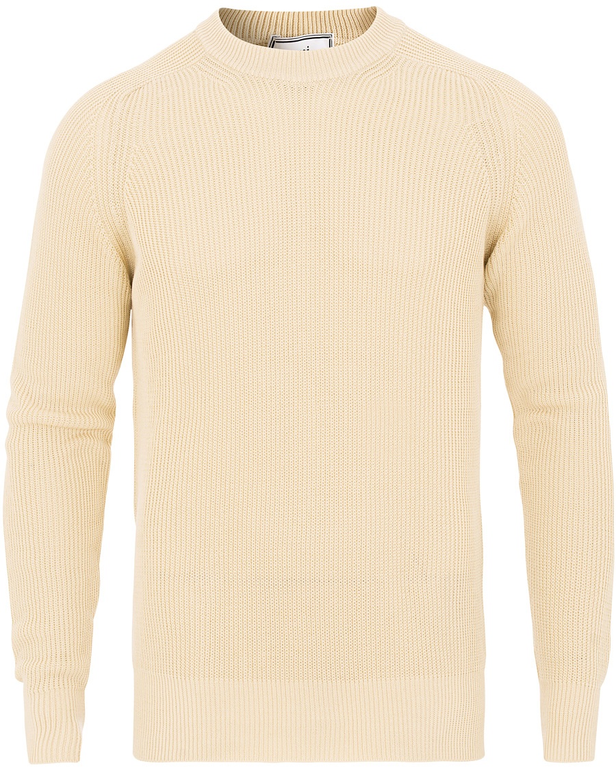 Herre | | AMI | Fisherman Rib Crew Neck Sweater White