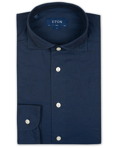 Businesskjorter |  Slim Fit Twill Cotton Silk Shirt Blue