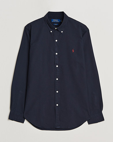  |  Slim Fit Garment Dyed Oxford Shirt Navy